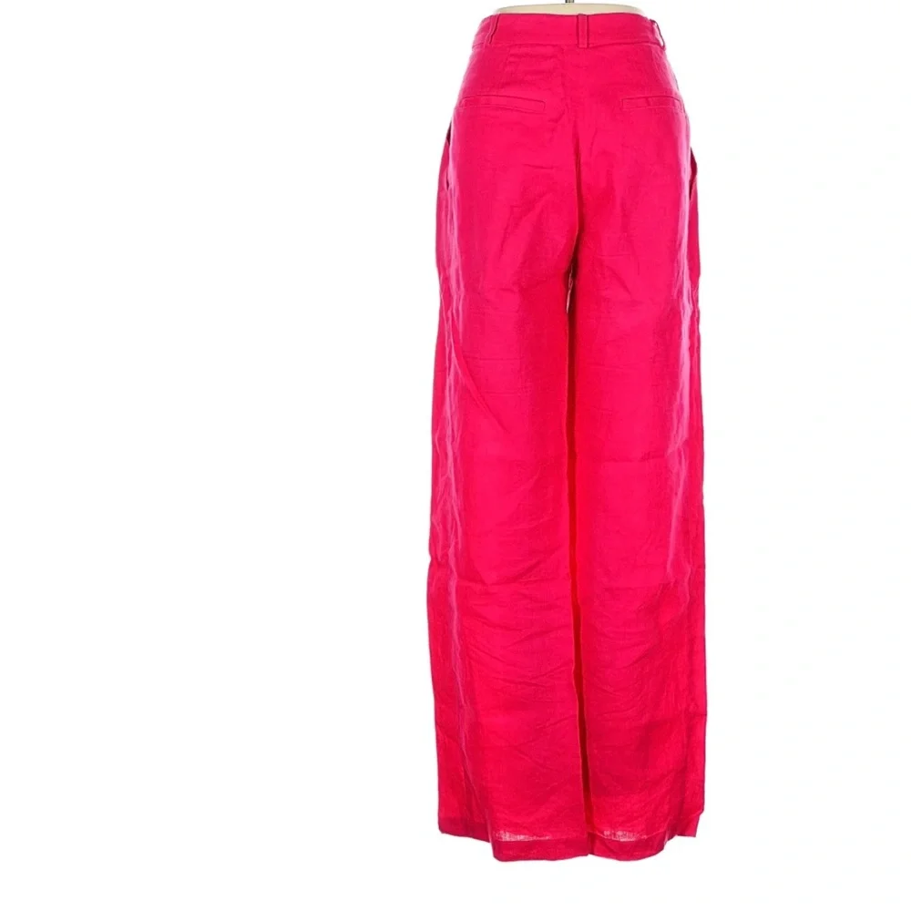 REFORMATION Vesta Linen Pant 100% Linen Pink Wide Leg Pants Size 0